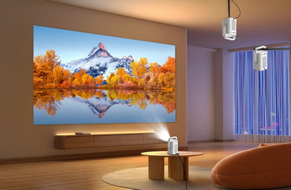 Projetor Portátil Everycom Retro 4K – 16000 Lumens, Rotação 360° e Imagem Cinematográfica