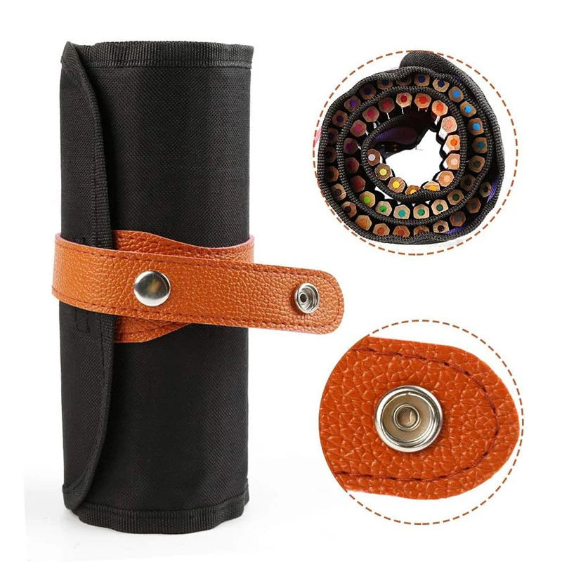 🎨 Kit Lápis de Cor Profissional com Estojo Enrolável – 72 Cores para Desenho e Arte