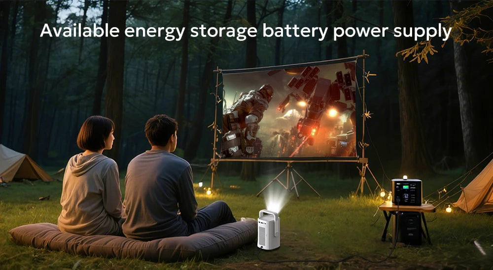 Projetor Portátil Everycom Retro 4K – 16000 Lumens, Rotação 360° e Imagem Cinematográfica