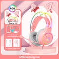 🎧 Headset Gamer ONIKUMA X15 RGB – Rosa com Orelhas de Gato
