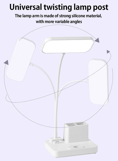 ✨ Luminária Multifuncional – LED com Ventilador e Relógio✨