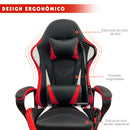 Cadeira Gamer Ergonômica Python Fly Preto & Vermelho – Conforto e Performance para Home Office & Games