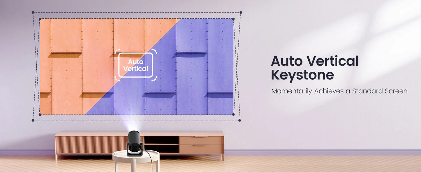 🎥 Mini Projetor Wimius 4K HD – Android TV, 1080P, Auto Keystone, 270° Rotação