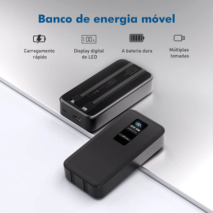 🔋 Power Bank Portátil 20.000mAh – Carregamento Rápido, Compacto e Potente