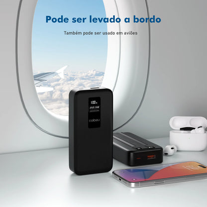 🔋 Power Bank Portátil 20.000mAh – Carregamento Rápido, Compacto e Potente