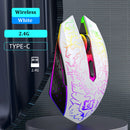 Mouse Gamer Sem Fio RGB – Bluetooth 5.2 + 2.4G, 6 Botões, LED Colorido, Silencioso e Recarregável