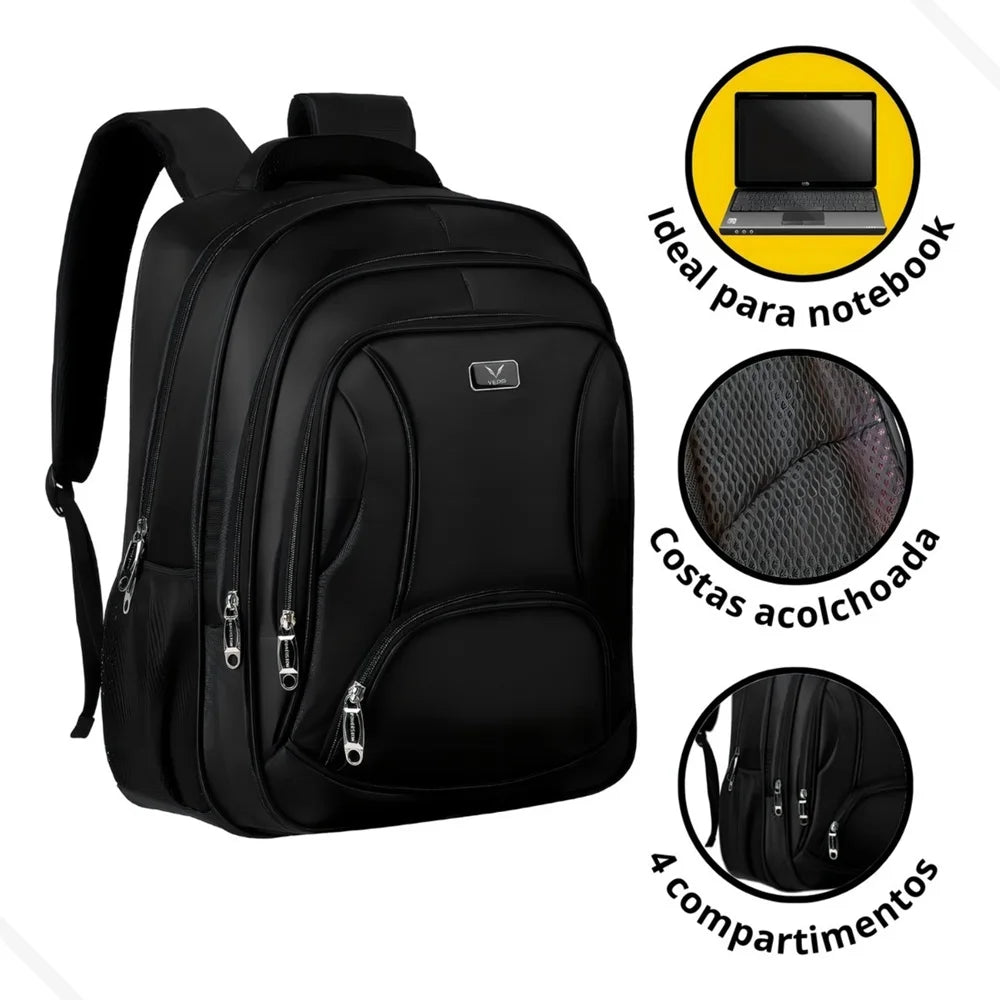Mochila Notebook Executiva – Grande, Acolchoada e Resistente