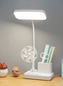 ✨ Luminária Multifuncional – LED com Ventilador e Relógio✨