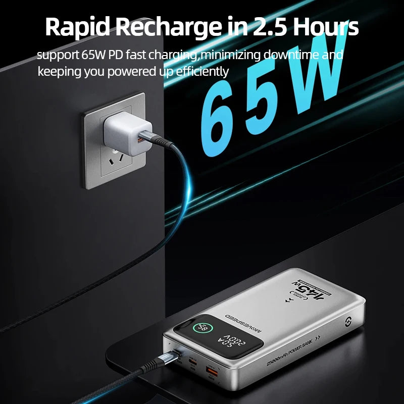 Power Bank Premium MOVESPEED 25000mAh 140W – Carregamento Super Rápido