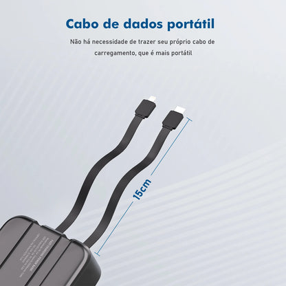 🔋 Power Bank Portátil 20.000mAh – Carregamento Rápido, Compacto e Potente