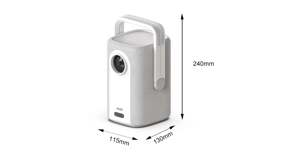 Projetor Portátil Everycom Retro 4K – 16000 Lumens, Rotação 360° e Imagem Cinematográfica