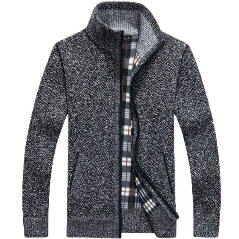 aqueta grossa de lã quente masculina, casaco exterior à prova de vento, jaqueta casual clássica, de inverno, - Petra Zoully