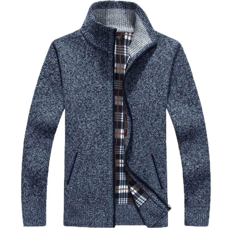 aqueta grossa de lã quente masculina, casaco exterior à prova de vento, jaqueta casual clássica, de inverno, - Petra Zoully