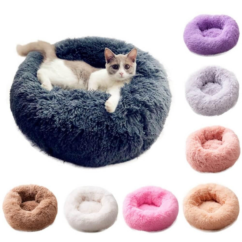 Cama redonda para gatos Cama para cães almofadada conforto calmante anti-ansiedade Cama para cães e gatos Almofada para cama de lã Marshmallow. coleções petra-Zoully