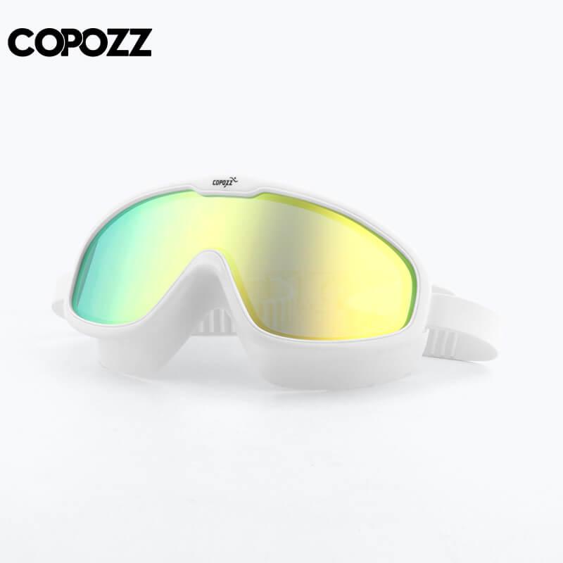 Óculos de natação masculinos e femininos COPOZZ com lentes de formato completo, proteção UV, armação grande de silicone, óculos de natação . petra-Zoully