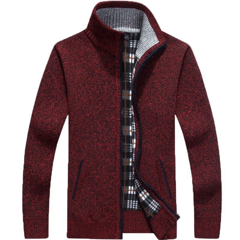 aqueta grossa de lã quente masculina, casaco exterior à prova de vento, jaqueta casual clássica, de inverno, - Petra Zoully