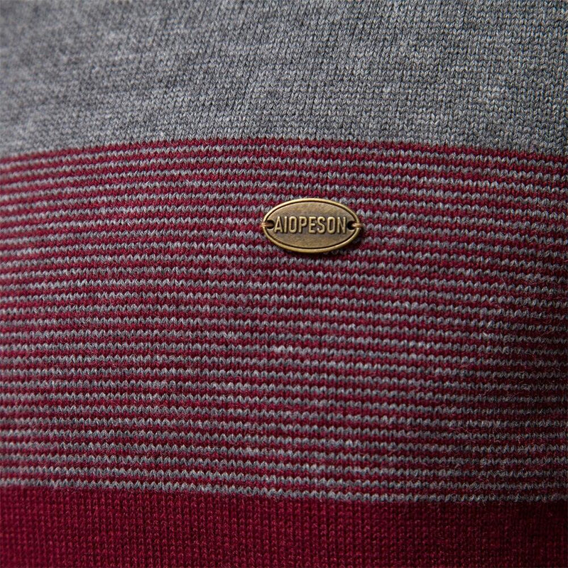 Suéter Masculino Aiopeson, Pulôver de Algodão, Casual, Zíper, Gola Fechada, Quente, Moda Inverno, Novo petra-Zoully