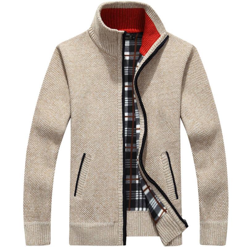 aqueta grossa de lã quente masculina, casaco exterior à prova de vento, jaqueta casual clássica, de inverno, - Petra Zoully
