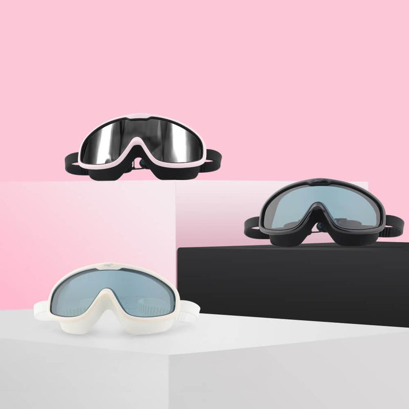 Óculos de natação masculinos e femininos COPOZZ com lentes de formato completo, proteção UV, armação grande de silicone, óculos de natação . petra-Zoully