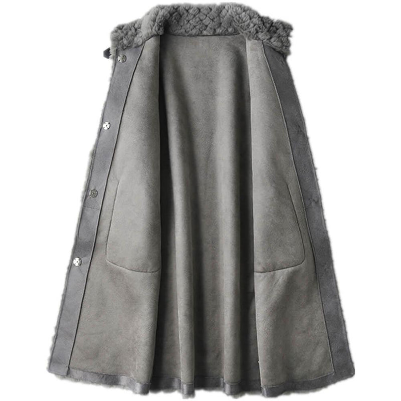 Vison Casaco de pele real feminino, roupas femininas compridas, casacos de lã 70% natural, grosso e quente, elegante e solto, tamanho grande, alta qualidade. Coleções Petra-Zoully