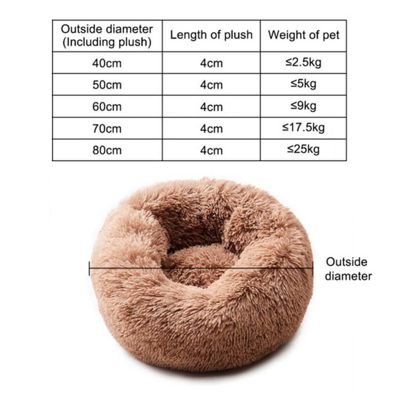 Cama redonda para gatos Cama para cães almofadada conforto calmante anti-ansiedade Cama para cães e gatos Almofada para cama de lã Marshmallow. coleções petra-Zoully